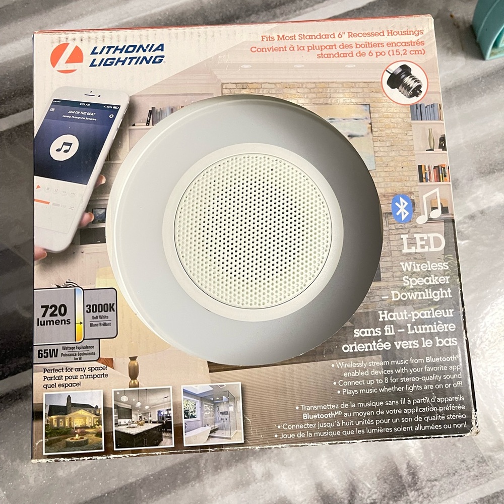 New in box Lithonia Lighting LED Wireless Speaker Downlight